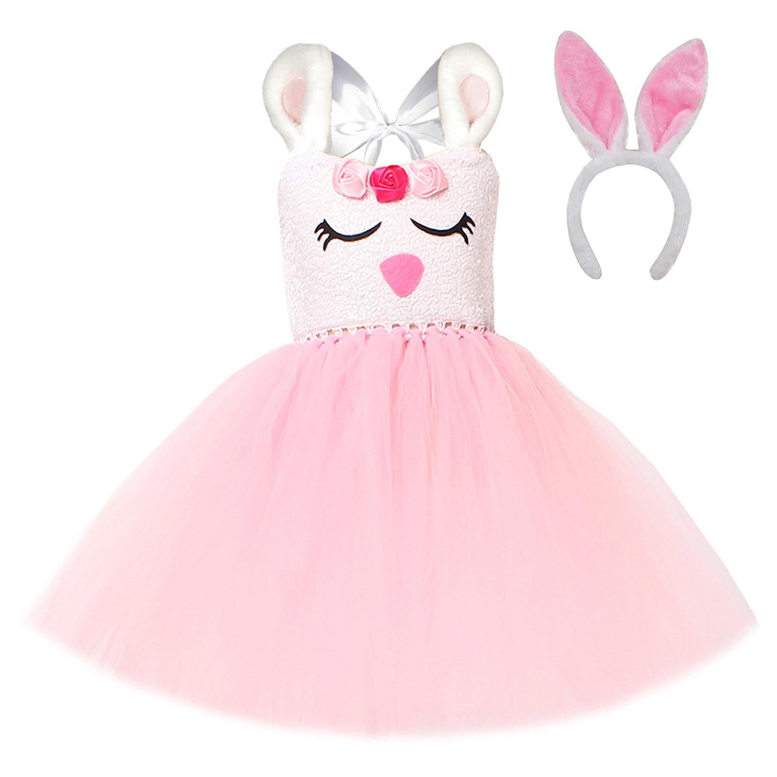 LUOGENLI Girls Dresses 10-12 Casual Toddler Summergirls Clothing Easter Cute Girls Dress Custume Party Clothes with Hair Clasp Girls Dresses Size 5 Formal 10-12 Years